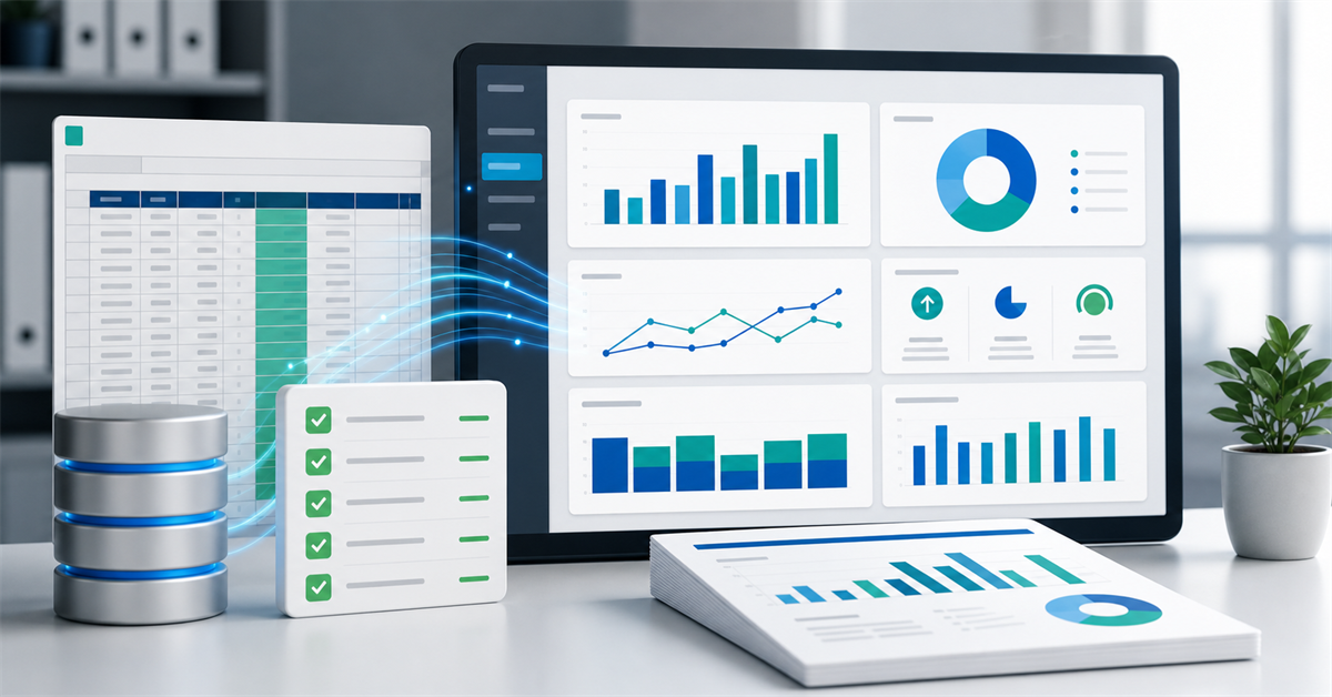 Dashboard, planilha validada e relatorio gerencial com graficos e indicadores confiaveis