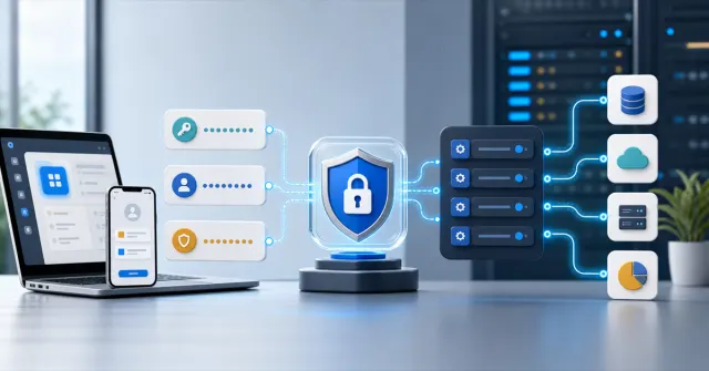 Interface de API com token, chave de acesso e fluxo de autenticação seguro entre sistemas